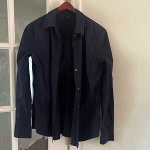 Theory navy button down shirt